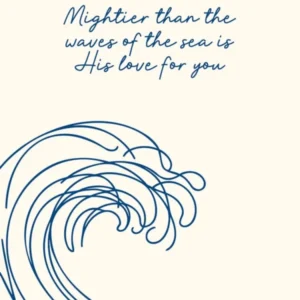Bible Quote Psalm 93:4 Printable Poster, Waves Wall Art, Inspirational Bible Verse Decor, Scripture Print
