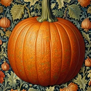 William Morris Pumpkin On A Black Background