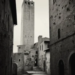 San Gimignano, Italy, Black And White Analogue Photography 4
