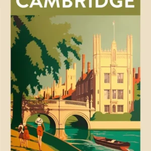 Cambridge Vintage Travel Poster