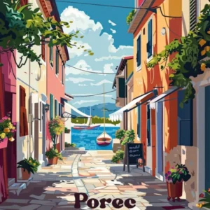 Porec Croatia Summer Digital Travel Art
