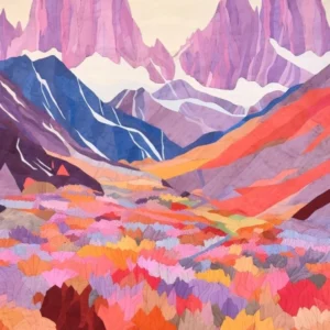 Mont Blanc France 1 Colourful Mountain Illustration