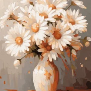 Daisy Flower Still Life Painting 1 Dreamy