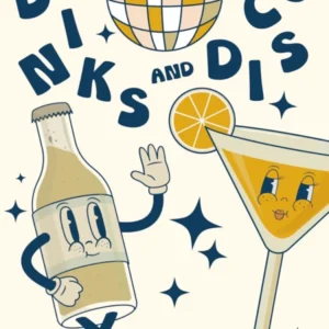 Drinks And Disco Retro Characters