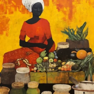 African Cuisine Matisse Inspired Illustration9