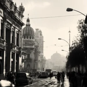 Mexico City, Black And White Analogue Photograph 1