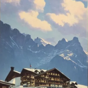 Grindelwald, Switzerland Ski Resort Vintage Landscape 1 Skiing Poster