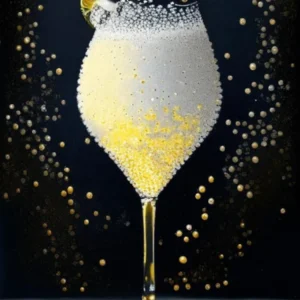French 75 Pointillism Cocktail Poster