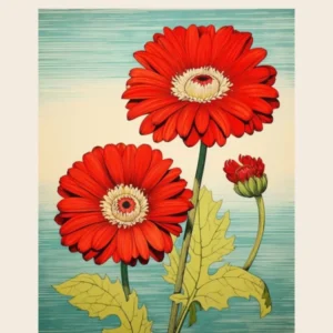 Delhi India Botanical Flower Market Poster