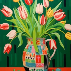Flowers In A Vase Still Life Painting Tulips 5
