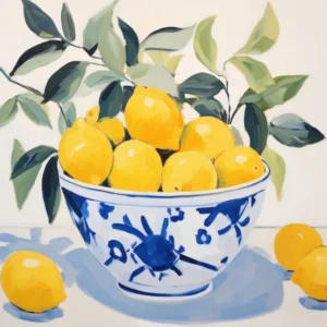 Matisse Inspired Fauvism Italian Lemon Bowl Poster