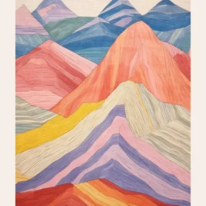 Mount Blackburn United States Colourful Mountain Illustration Poster