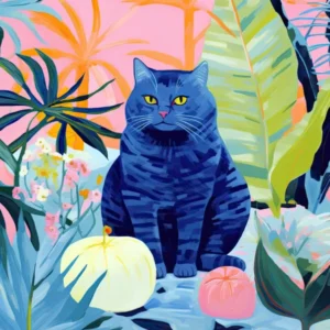 Alexey Hrom A Print Of A Painting Of A Fat Cat And Tropical Pla D0edd138 819f 4766 Ae14 6901883407ff Gigapixel Art Scale 4 00x