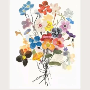 Forget Me Not 5 Collage Flower Bouquet Poster