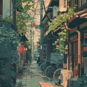 Tokyo Japan 6 Retro Illustration
