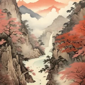 Shosenkyo Gorge In Yamanshi, Ukiyo E Drawing 3