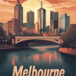 Aihrgdesign A Retro Travel Poster For Melbourne Featuring The 87db6ec1 22e8 49a5 882f Bc5179939180 2