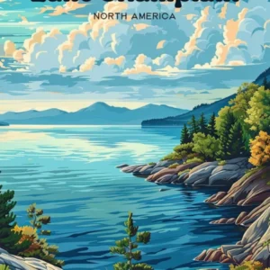 Lake Champlain Fossil Reef Travel Illustration