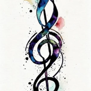 Treble Clef Symbol 1 Minimal Watercolour