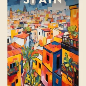 Valencia Spain 5 Fauvist Painting Travel Poster