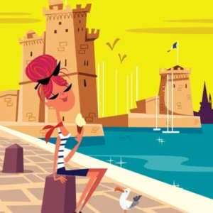 La Rochelle Le Vieux Port Poster Yellow