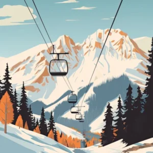 Telluride Ski Resort Colorado, Usa, Ski Resort Illustration 2 Simple Style
