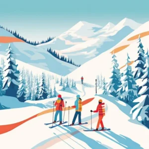 Les 3 Vallees France, Ski Resort Illustration 3