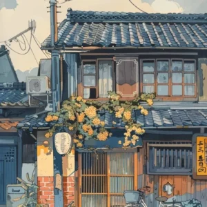 Osaka Japan 4 Retro Illustration