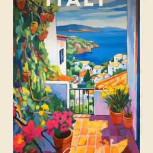 Capri Italy 3 Fauvist Painting Travel Poster