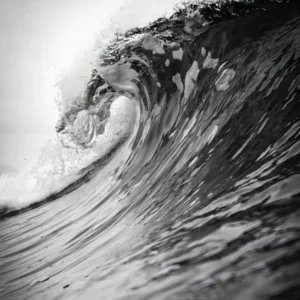 Ocean Waves Wall Art, Black And White Print, Vintage Waves Poster, Coastal Beach Art, Retro Photography, Seascape Art, Entry Room Wall Decor