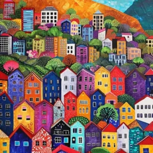 Kitsch Colourful Capetown Cityscape 3