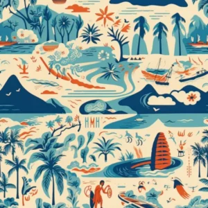 Maui Hawaii, California, Inspired Travel Pattern 3