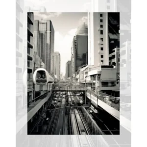 Poster Of Bangkok, Thailand, Black And White Old Photo 4