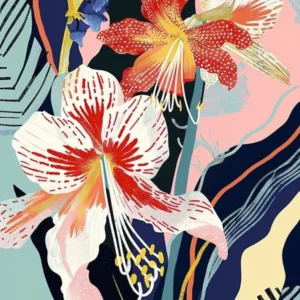 Colourful Flower Illustration Amaryllis 6