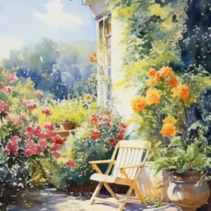 Claude Monet Garden France Watercolour 4