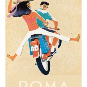 Vespa Print, 60s Moped Scooter Mid Century Modern Wall Art Pop Art Retro Print Vintage Travel Poster Rome Italy Print 1