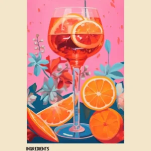 Aperol Spirtz Cocktail Ingredients Poster
