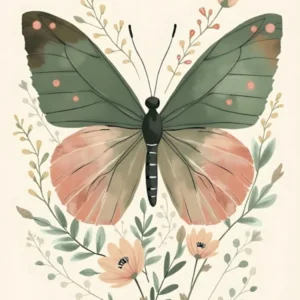 Soft Bloom Silhouettes in Faded Peach