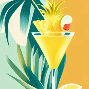 Piña Colada Pop Matisse Cocktail Poster