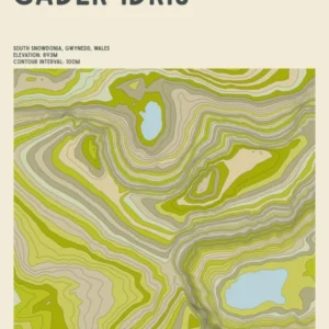 Cader Idris Wales Topographic Contour Map