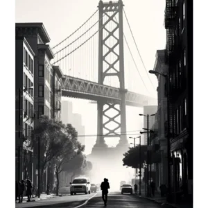 Poster Of San Francisco, Black And White Analogue Photograph 4