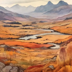 Autumn National Park Painting Jasper National Park Alberta Canada 1