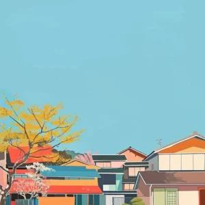 Matsuyama Japan Colourful Illustration