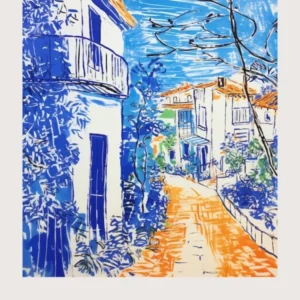 Algarve Portugal Mediterranean Blue Drawing Poster