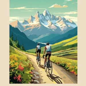 Tour De Mont Blanc France 8 Vintage Cycling Travel Poster