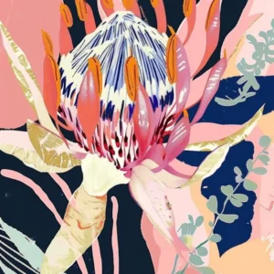 Colourful Flower Illustration Protea 4