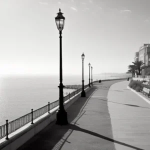 Nice, France, Black And White Old Photo 4