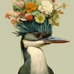 Bird With A Flower Crown Green Heron 3