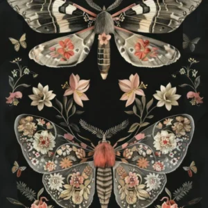 Dark Butterflies William Morris Style 4