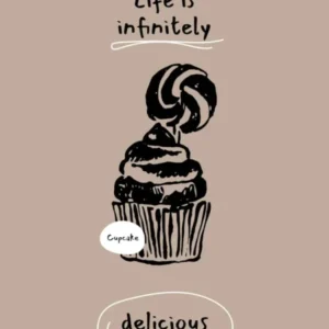 Cupcake Poster – Sweet Dessert, Minimal Kitchen Decor
